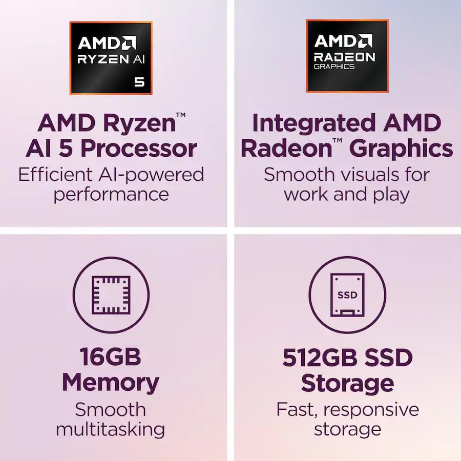 Image of Lenovo Yoga 7a 2-in-1Copilot+ PC Laptop, 16 inch 2K LCD Touchscreen, AMD Ryzen AI 5 430(Upto 50 AI Tops), 16GB LPDDR5X, 512GB SSD, WiFi 7, Backlit KB, Fingerprint, 1080P Webcam, Win11 PRO