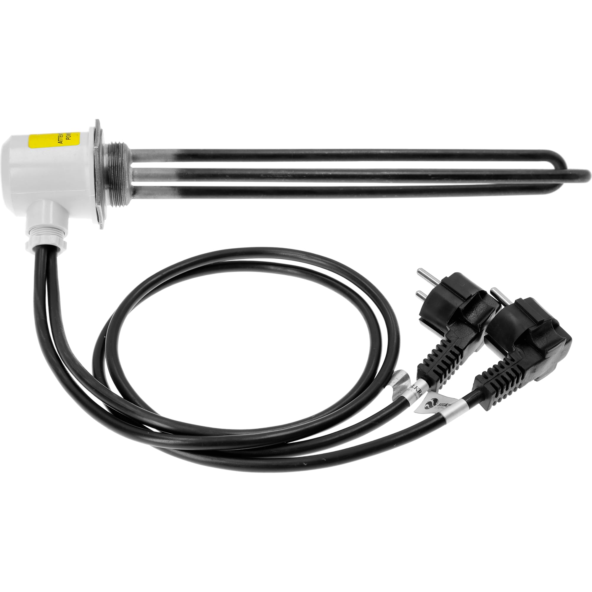 BROWIN® Elektroerhitzer für Flüssigkeiten | Gesamtleistung 3500 Watt| Separate Heizer 1,5kW 2kW | Tauchsieder | Elektrische Heizung | Edelstahl | 1500-2000 Watt | 230 V | Wasserkocher