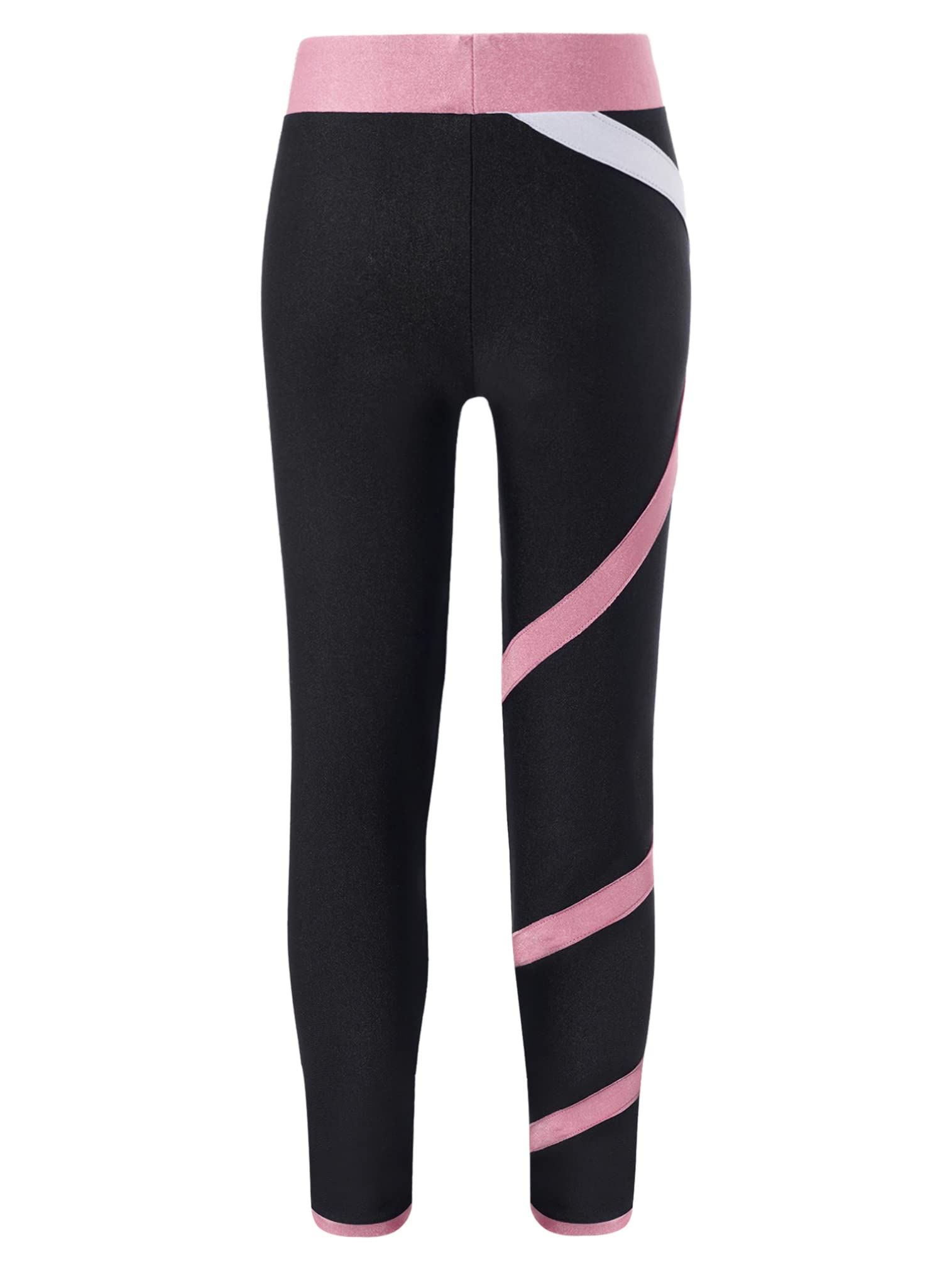 easyforever Kids Figure Skating Practice Pants Girl's Ice Skating Tights Leggings Training Competition Pants Pink 16 Years