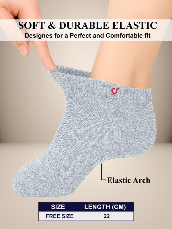 TRENDMALLS Cotton Blend Socks for Mens & Womens, Sneakers Length Fit, Athletic Odour Free with Arch Support Sports Running wear Unisex Free Size (Packs of 3 & 6) 2