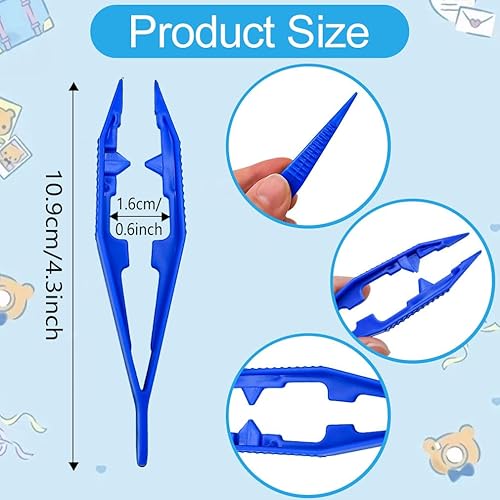 Vista 21 de 60 pinzas de plástico surtidas, 4.3 pulgadas, herramientas de pinzas para manualidades, proyectos de cuentas, hechos a mano, para niños, adultos