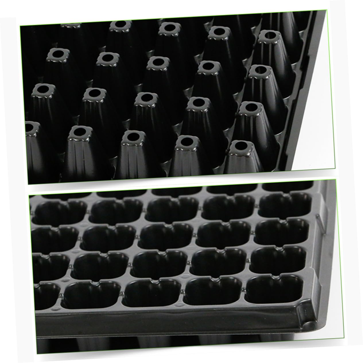 SUPVOX Set da 10 Vassoi per Germinazione in PVC Nero 105 Celle Forate, Promuove la Crescita Facile da Rimuovere per Giardinaggio Domestico e Fai da Te