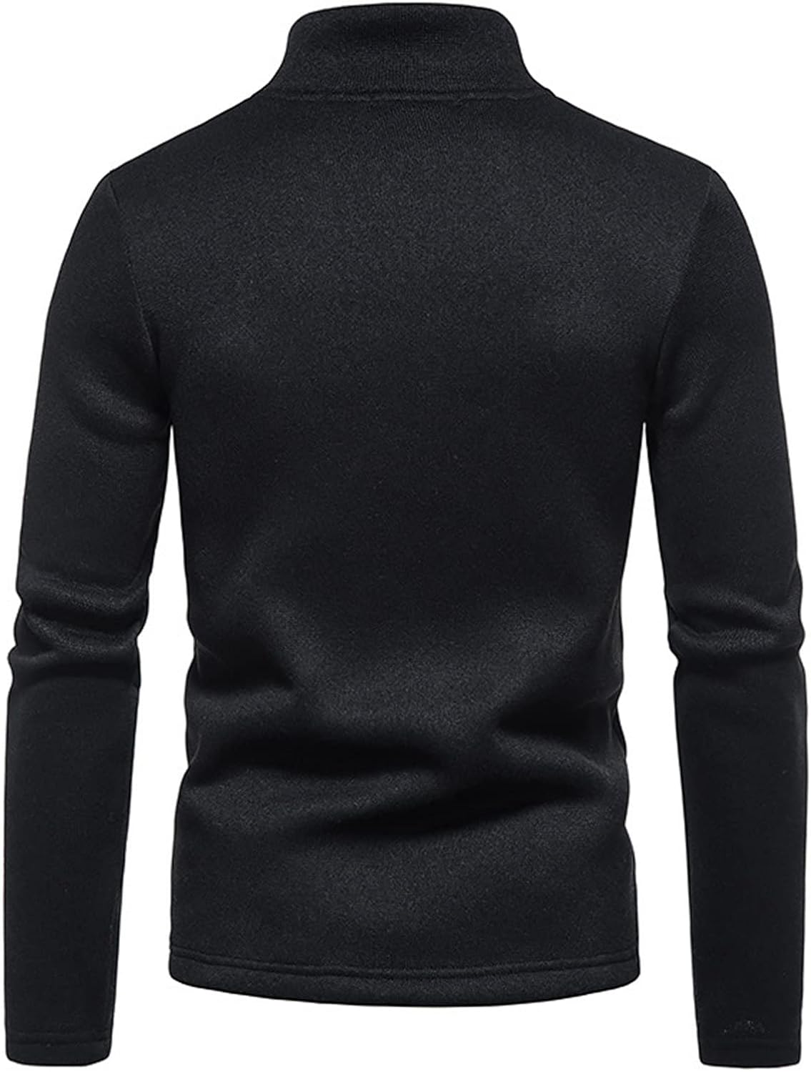 Men's Zip Collar Basic Shirts Sweater Long Sleeve Thermal Solid Shirts Casual Turtleneck Workout Pullover Top