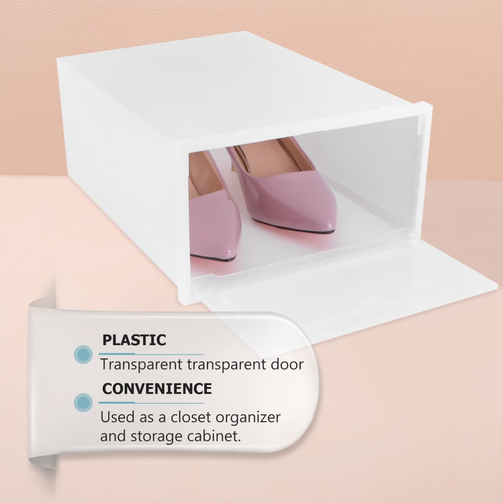MAGICLULU 12 Stück Stapelbarer Schuhkarton aus Pp, Größe S, Weiß