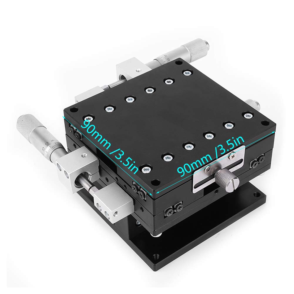 XYZ 3 Axis Manual Linear Stage, 90x90mm Trimming Bearing Tuning Platform Sliding Table LD90-LM
