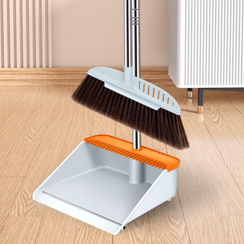 Moderno Juego de Escoba y recogedor para el hogar, Escoba barredora de Mango Largo con recogedor, Conjunto Combinado para Interior Conveniente