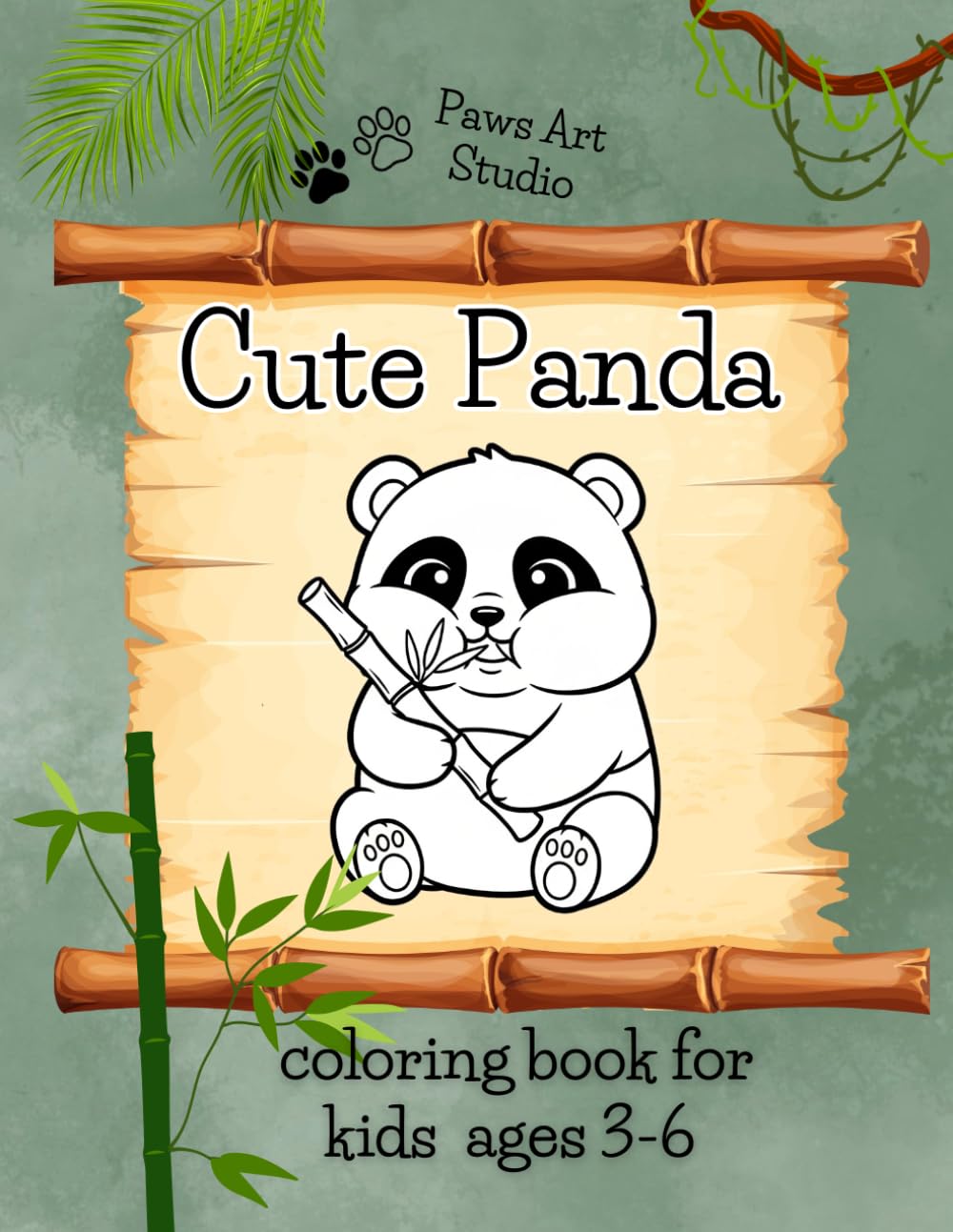 Cute Panda Coloring Book: Large Coloring Pages for Kids Ages 3-6, 34 Unique Illustrations for Toddlers and Preschoolers