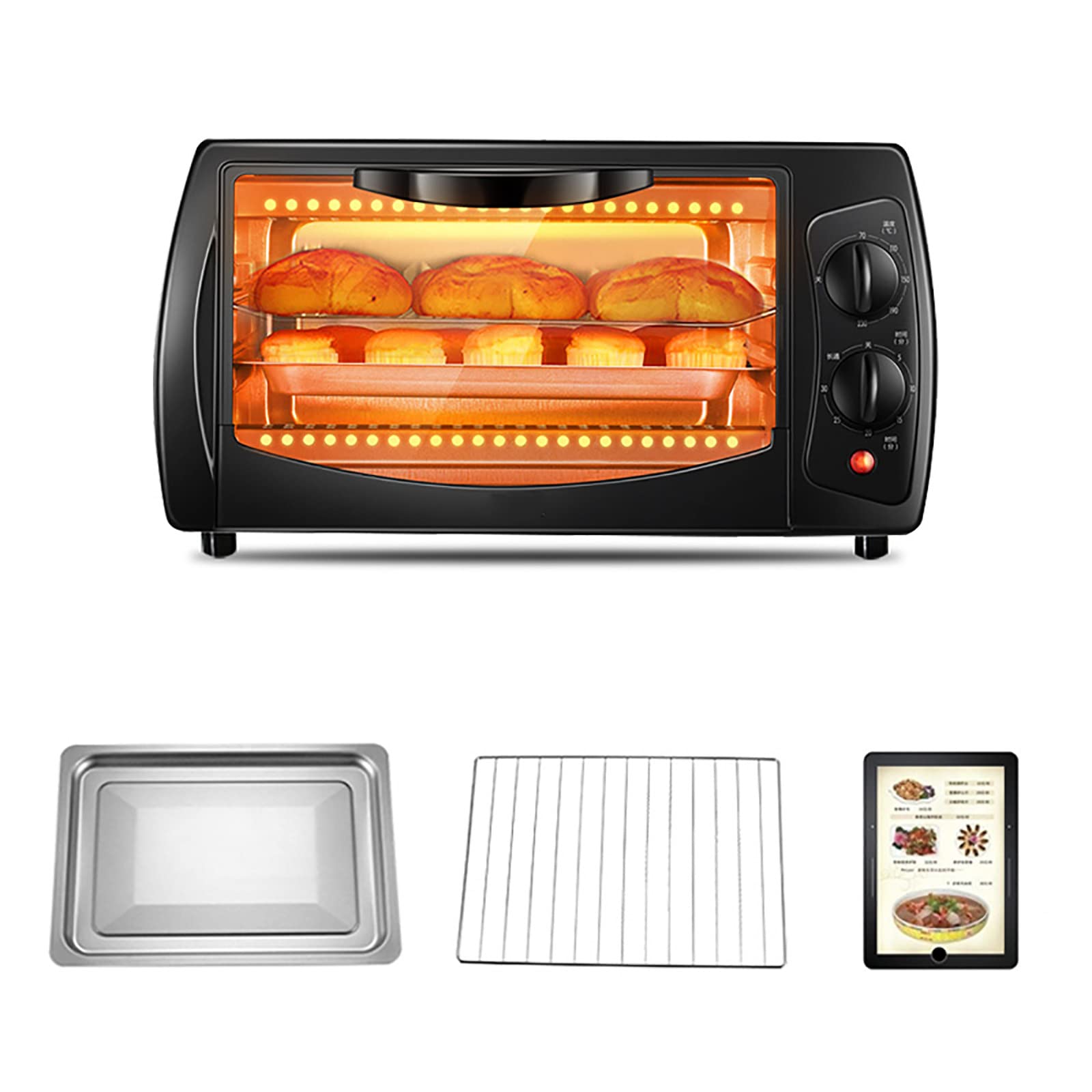 Temperatura ajustable de 70 a 230 °C, temporizador 60 minutos(Black)