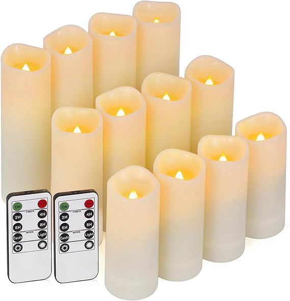 Enido 12-Pc Flameless Candles (Outdoor Waterproof + Remote) — Top Pick