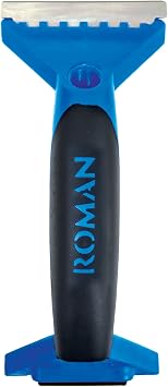 Roman Wallpaper Removal Scraper with Roller, 3.25-inch Steel Shaver Blade, Strips Wallpaper, Blue