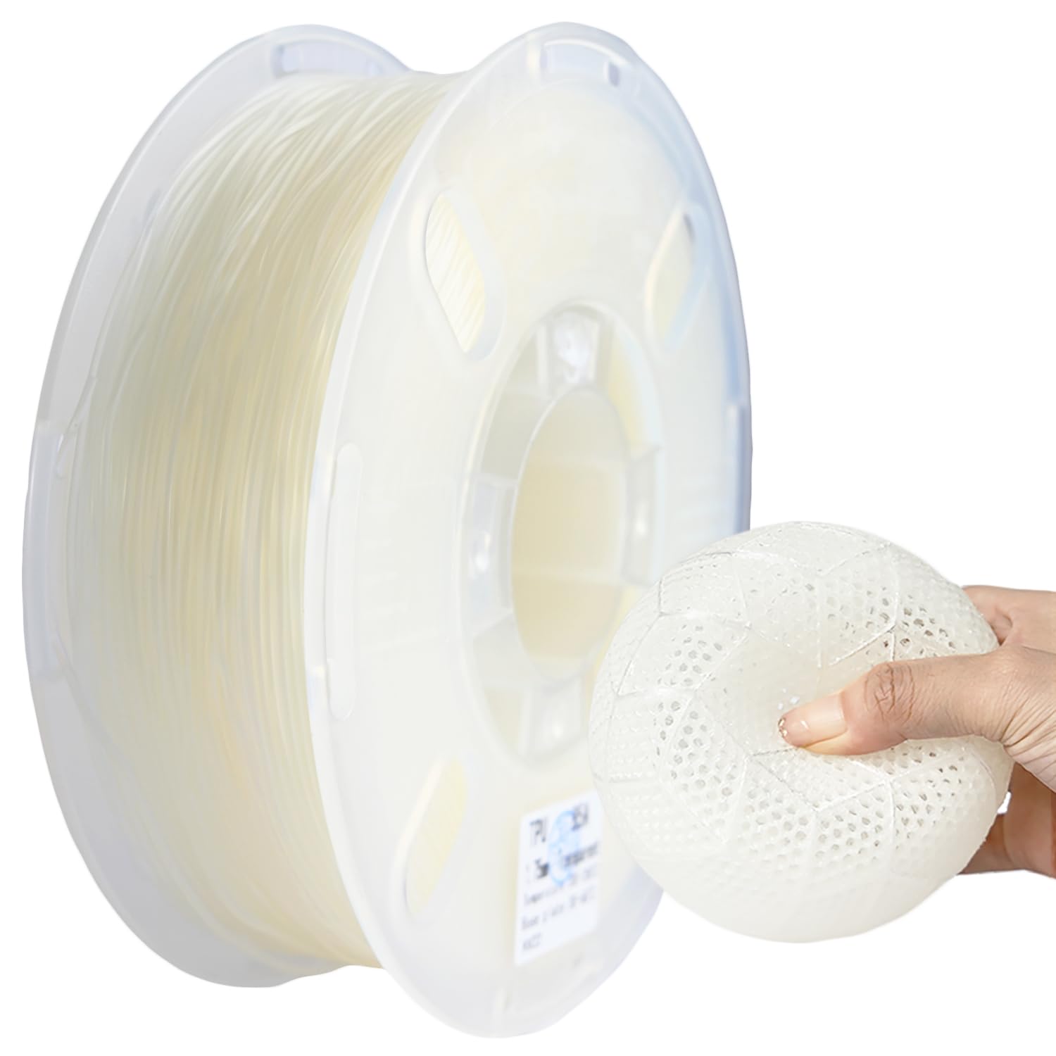 TPU Filament, PRILINE 85a Flexible Soft 3D Printer Filament 0.5KG 1.75mm Spool, Flexible Soft TPU 3D Printing Filament, Clear-image-27