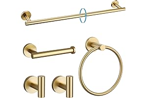 TURS Brushed Gold 5 Piece Bathroom Hardware Set