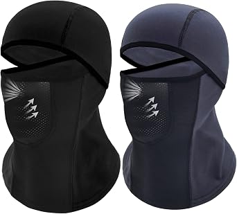 Breathable Kids Balaclava Ski Mask 2 Pack, Fleece Winter Face Mask for Cold Weather Boys Girls - Children Windproof Hat
