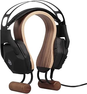 Docooler SAMDI Black walnut Wood Headphone Stand Headset Hanger Earphone Holder Wooden Headset Rest with 3M Protective Back Pad for All Headphone Size