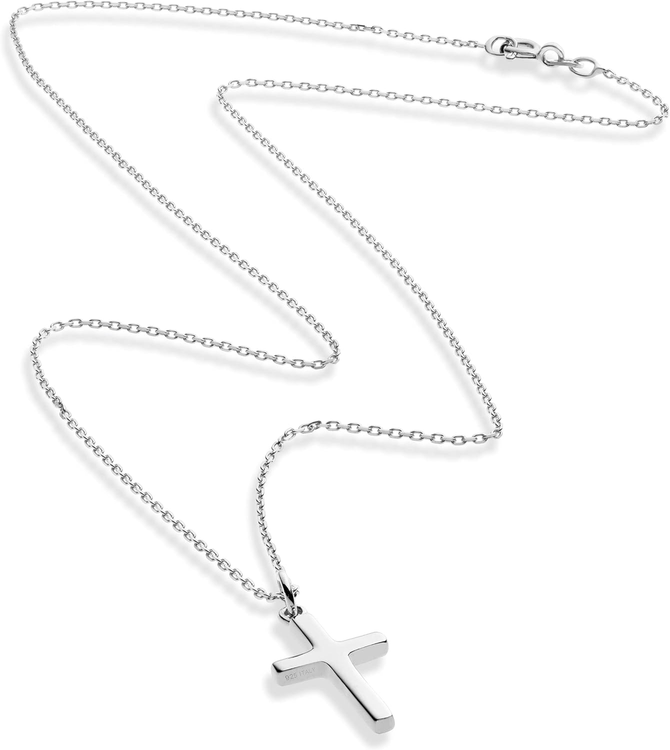 Miabella Italian 925 Sterling Silver or 18K Gold Plated Small Cross Pendant Necklace for Women on 18 Inch Chain, Made in Italy - Image 2