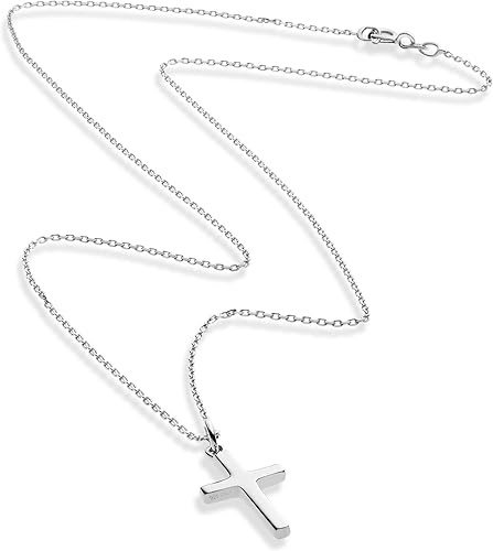 Miniatura 2 de Miabella Italian 925 Sterling Silver or 18Kt Yellow Gold Over Silver Cross Necklace for Women, Small Cross Pendant on 18 Inch Chain Made in Italy