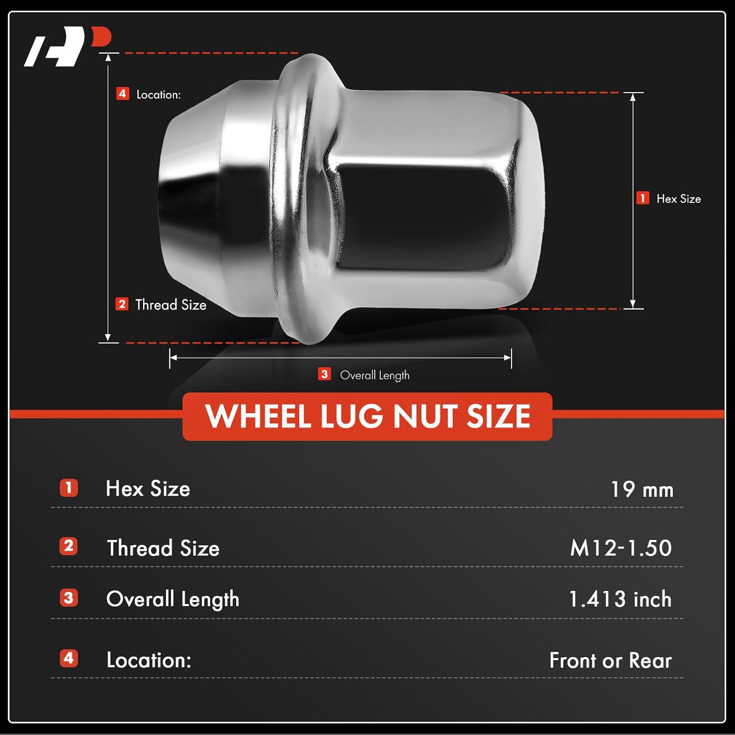 A-Premium M12-1.50 Wheel Lug Nuts Compatible with Chevy Equinox Impala Monte Carlo Cadillac SRX Buick LaCrosse Saturn Pontiac 10-PC Set