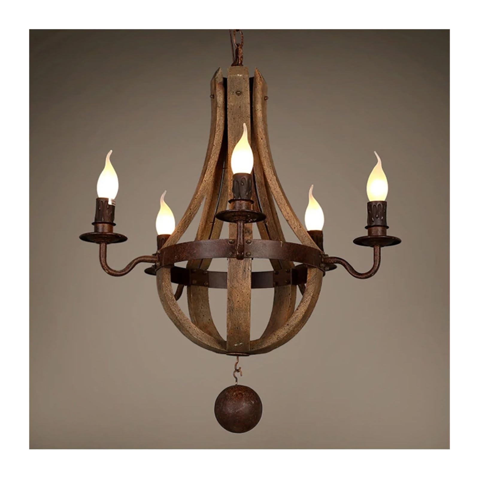 MESOVFCA V-intage Chandelier Bois Lustres Pendant Chandeliers Lighting Compatible with Living Room Kitchen Bedroom Retro Indoor Light Fixtures