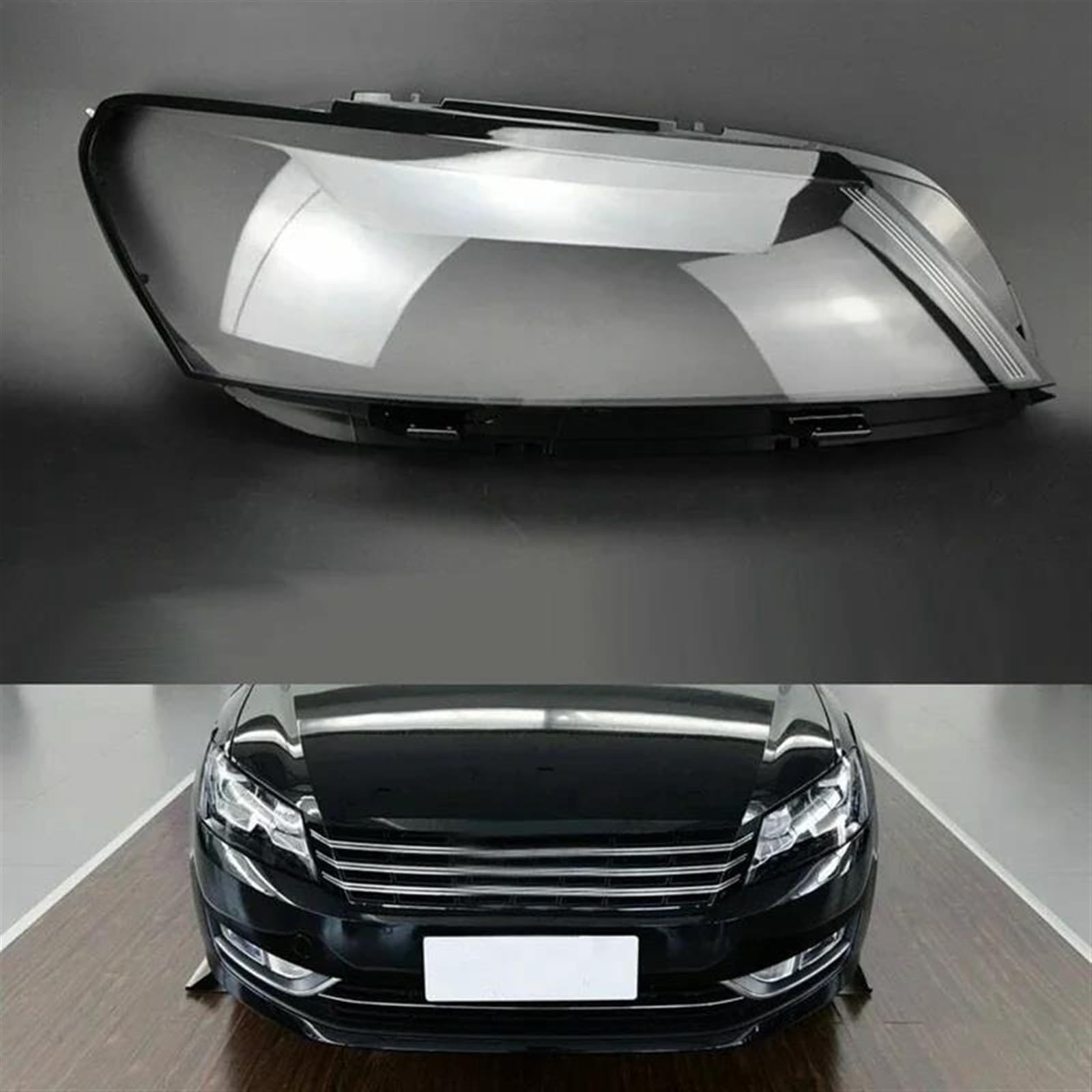 Lente Faro Lente De Cubierta De Faro Delantero De Coche Pantalla Transparente para VW para Passat B7 Magotan B7L 2011 2012 2013 2014 2015 Carcasa Cristal para Faro (Color : Right)