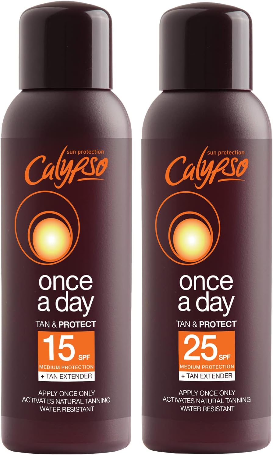 Calypso Once A Day Tan & Protect SPF15 and SPF25 Multipack Amazon.co