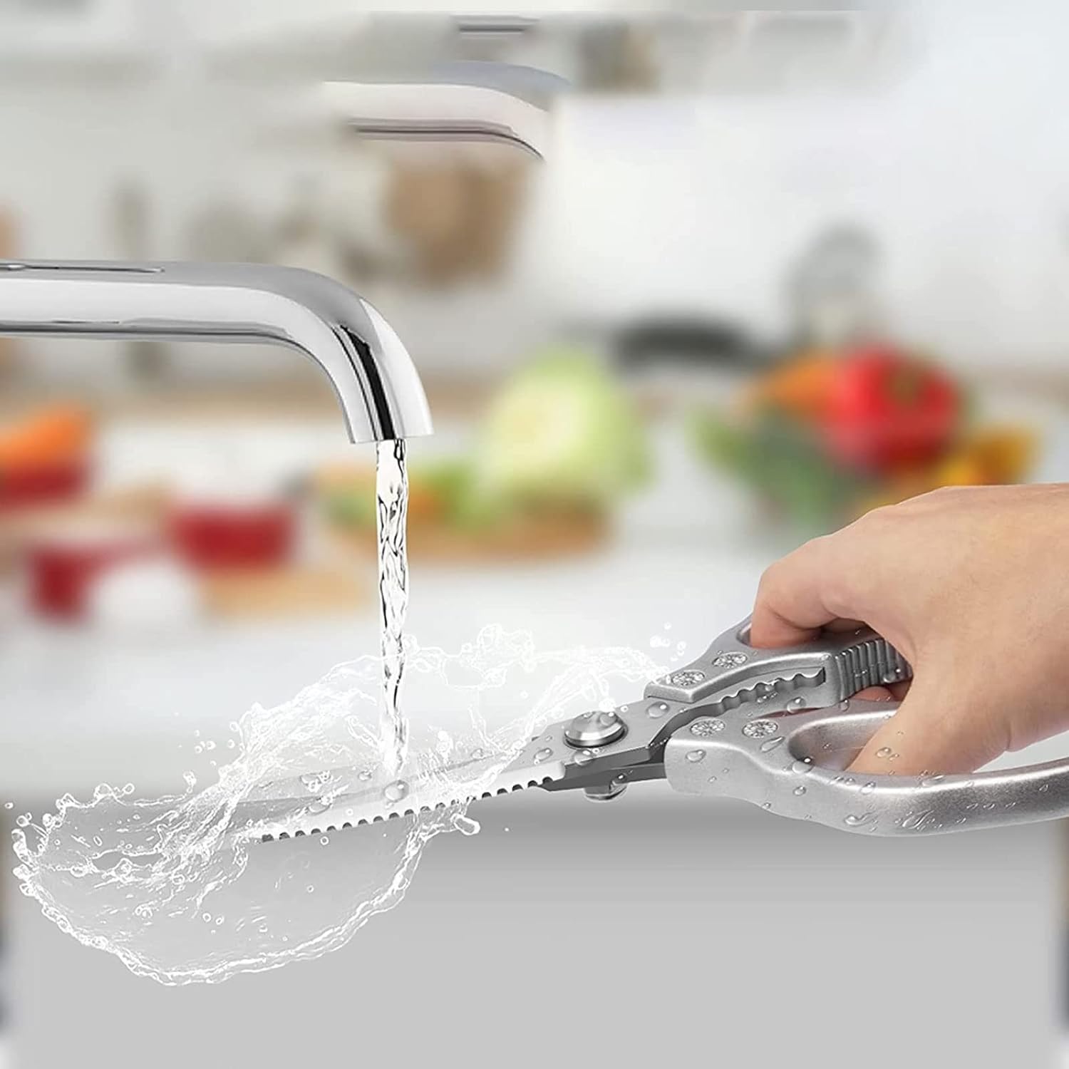 Tijeras de Cocina, Tijeras de Cocina, Tijeras de Cocina, Tijeras de Cocina de Acero Inoxidable, Tijeras Resistentes para Alimentos, para Cocina, Pollo, Aves, Pescado, Carne