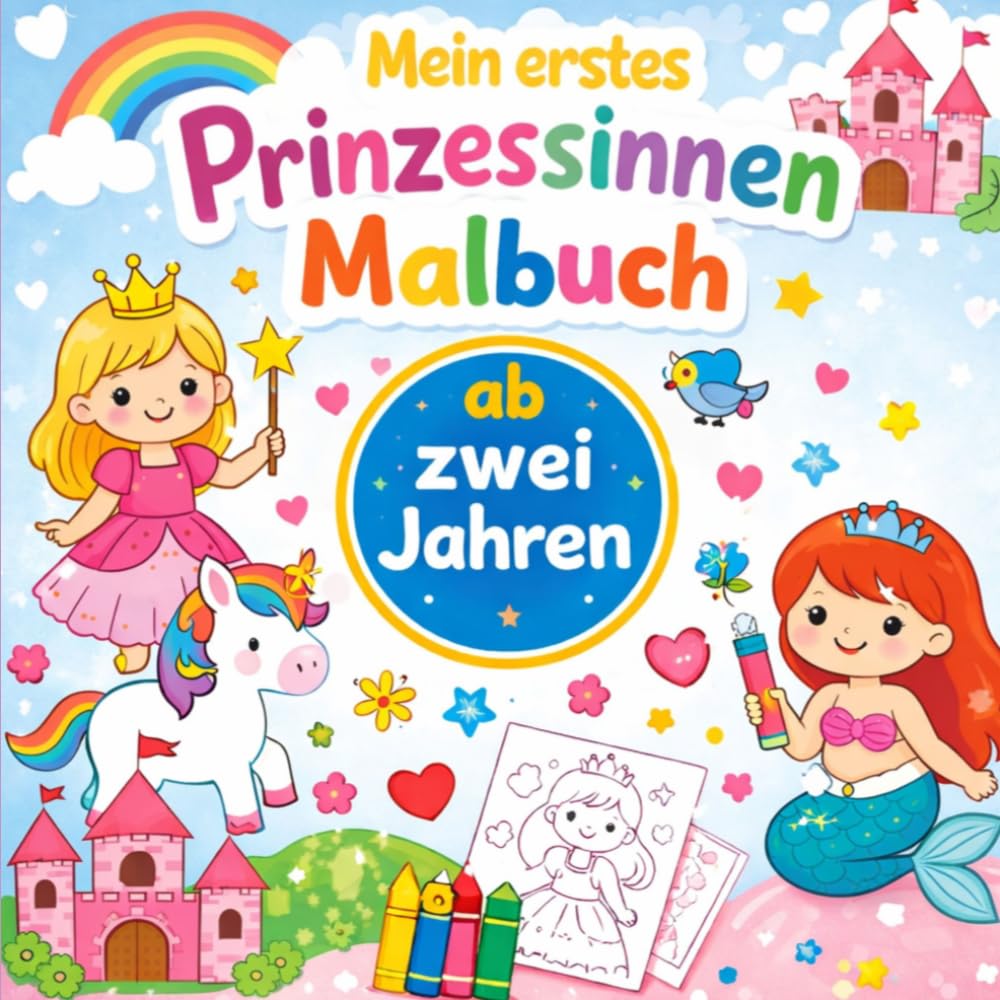 Mein erstes Prinzessinnen-Malbuch: Zauberhafte Prinzessinnen zum Ausmalen – für Kinder ab 2 Jahren mit einfachen Motiven, dicken Linien und viel Malspaß (Meine Ausmalbilder)