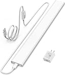 Éclairage LED sous cabinet ASOKO, Barre de bande lumineuse LED de 12 pouces, Blanc jour 5000K Dimmable à brancher USB lumière d'armoire, Éclairage LED fin et petit sous comptoir pour cuisine/chambre (avec prise UL)