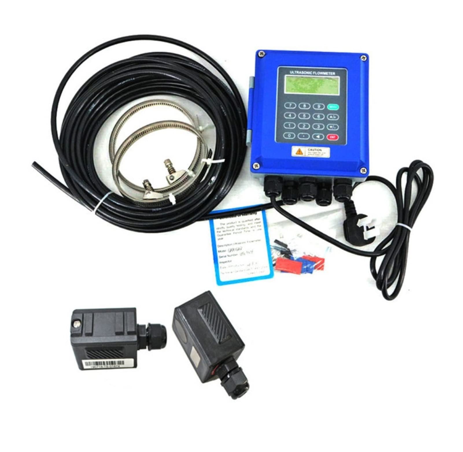 CUDTAPI TUF-2000B Ultrasonic Flow Meter DN50mm-DN700mm Wall Mounted Type Ultrasonic Liquid Flowmeter IP67 Protection TM-1 Transducer(Host plus TS2-HT)