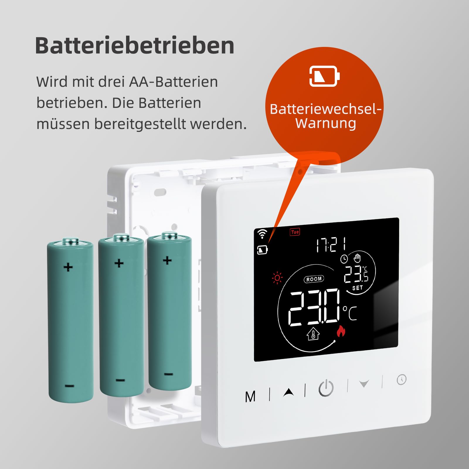 Beok WiFi Thermostat Für Gaskessel,Smart Raumthermostat, Batteriebetrieben