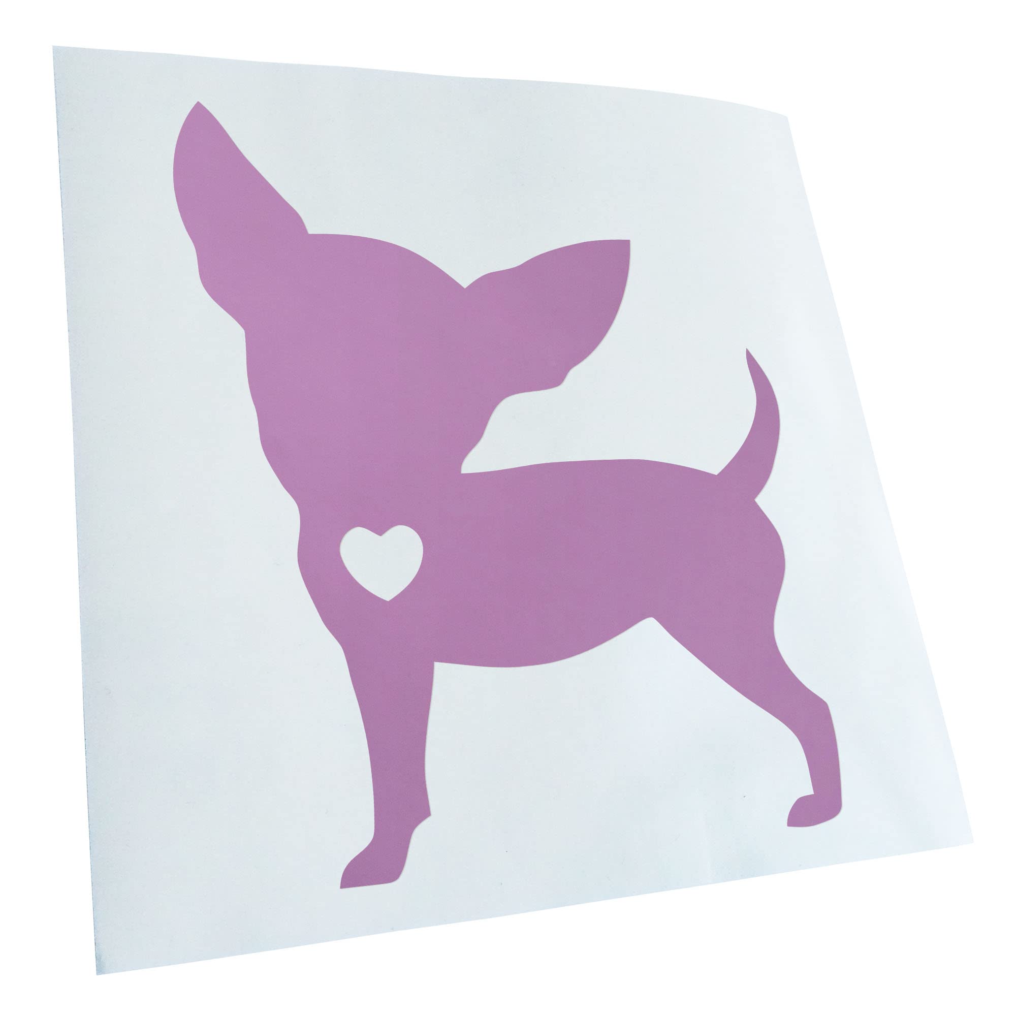 Kiwistar - Car Sticker - Lilac - 50 x 42 cm Chihuahua Love Silhouette - Rear Window Car Sticker Weatherproof for Car Truck Moped Truck - Sticker Exterior Self-Adhesive Tuning Accessories for Window