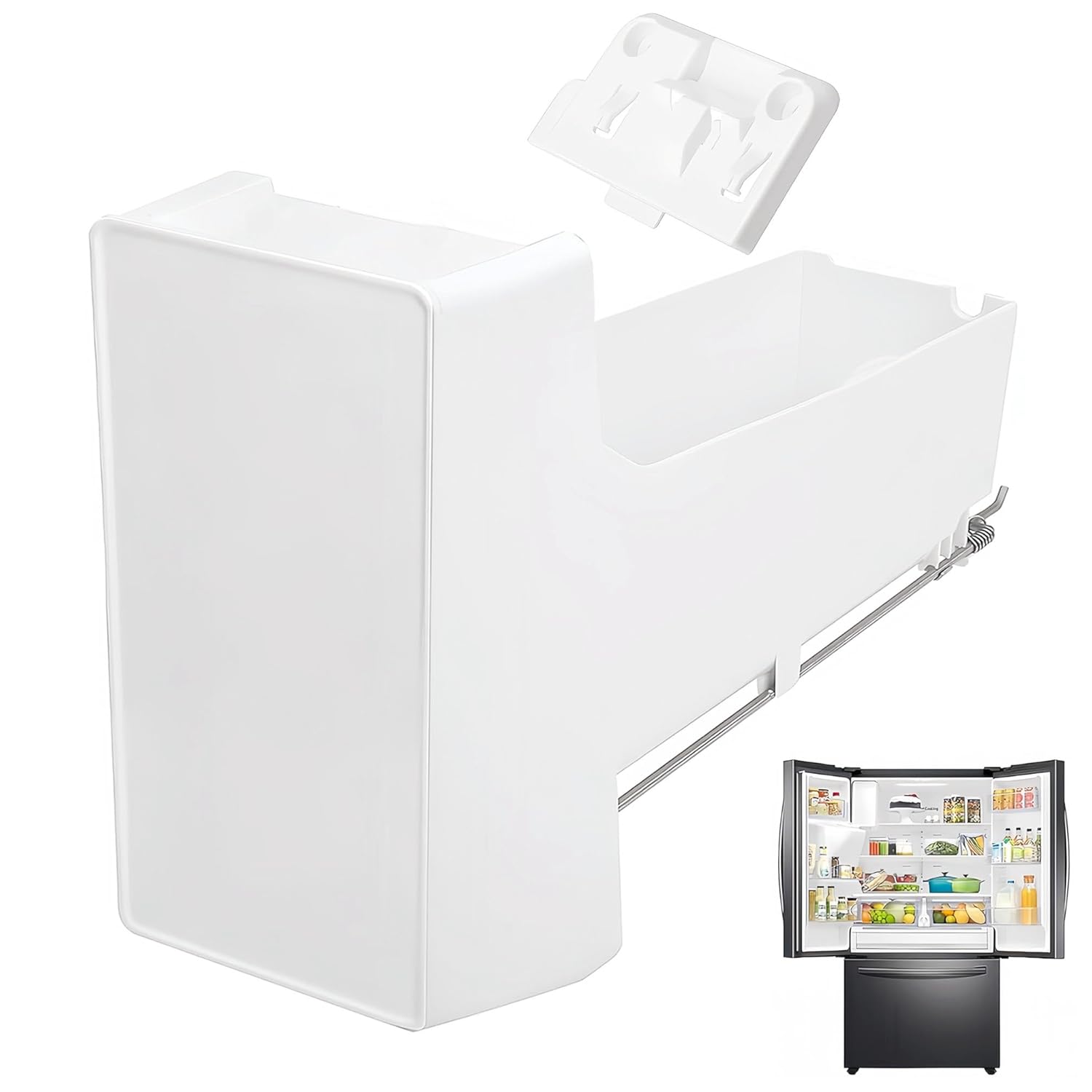 Upgraded DA97-20156B Refrigerator Ice Bucket Compatible with Samsung Ice Bin, Replacement Parts DA97-20156A, Ice Maker Tray Parts RF28HMEDBSR RF27T5201SR, RF28R7201SG, RF28R7351SG, RF28R6301SR