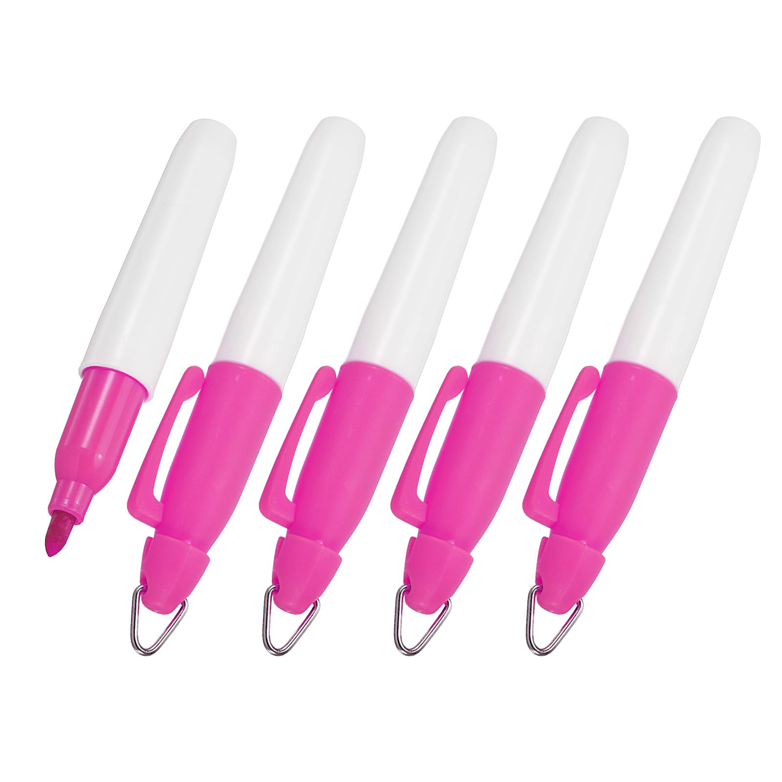 YOKIVE 5 Pcs Mini Permanent Markers, Office Golf Balls Markers Pens with Keychains Clips for Meeting Home Desktop Accessories (Pink)