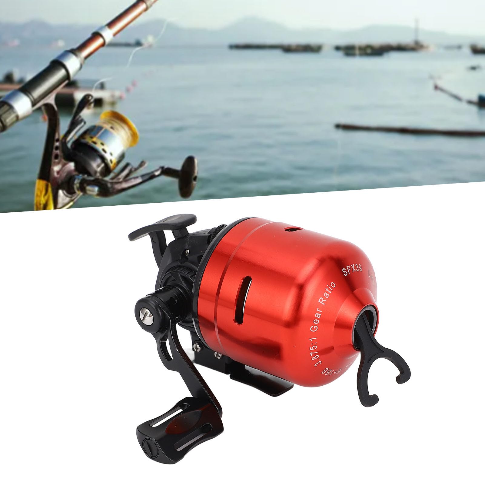 Tbest Angelrolle, Leichtes Kupfer Edelstahl Indoor Mixed Anti-Spinning Rad Automatische Linie Version Für Outdoor Angelaktivitäten (rot)