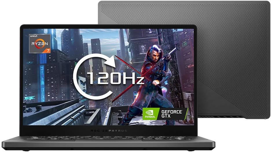 ASUS ROG Zephyrus G14 GA401IU 14" Full HD 120Hz Thin Bezel Gaming Laptop (AMD Ryzen 7 4800HS, Nvidia GeForce GTX 1660Ti 6GB Max-Q Graphics, 512G PCI-e SSD, 16GB RAM, Windows 10), Grey
