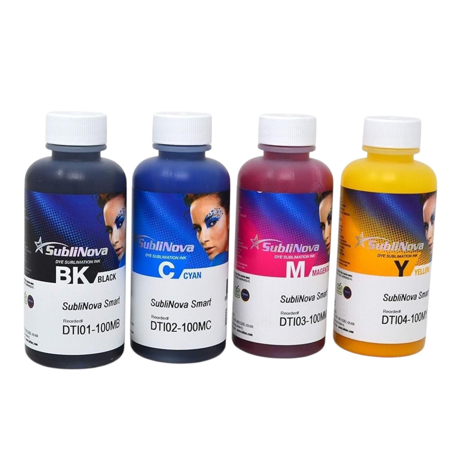 Ink Tec Sublinova Smart DTI Dye Sublimation Inks (4 Colour Set (C,M,Y,K), 100ml)