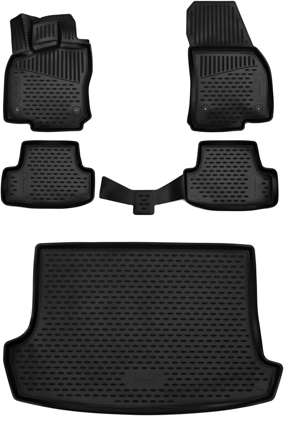 Element 3D Gummimatten & Kofferraummatte Set passend für VW T-ROC | Baujahr 2017-2025 | Obere Ladebodenstellung! | 100% passgenaue Auto Fußmatten, robuste Fußmatte Auto, Gummimatten Auto
