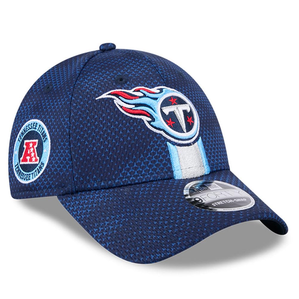 New Era Men's Tennessee Titans Navy 9Forty Stretch Cap Sideline Tennessee Titans - One Size