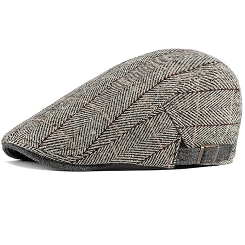 Women Men Hats Plaid Beret Caps Black Herringbone Newsboy Hombre Tweed Flat Cap Hat Winter Autumn Hats Boinas Red M #TOP2
