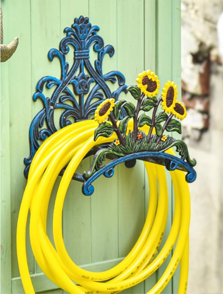 Keep Garden Tidy Schlauchhalter, dekorative Innen- und Außenschlauch-Halter-Rolle, an der Wand montiert, Gusseisen