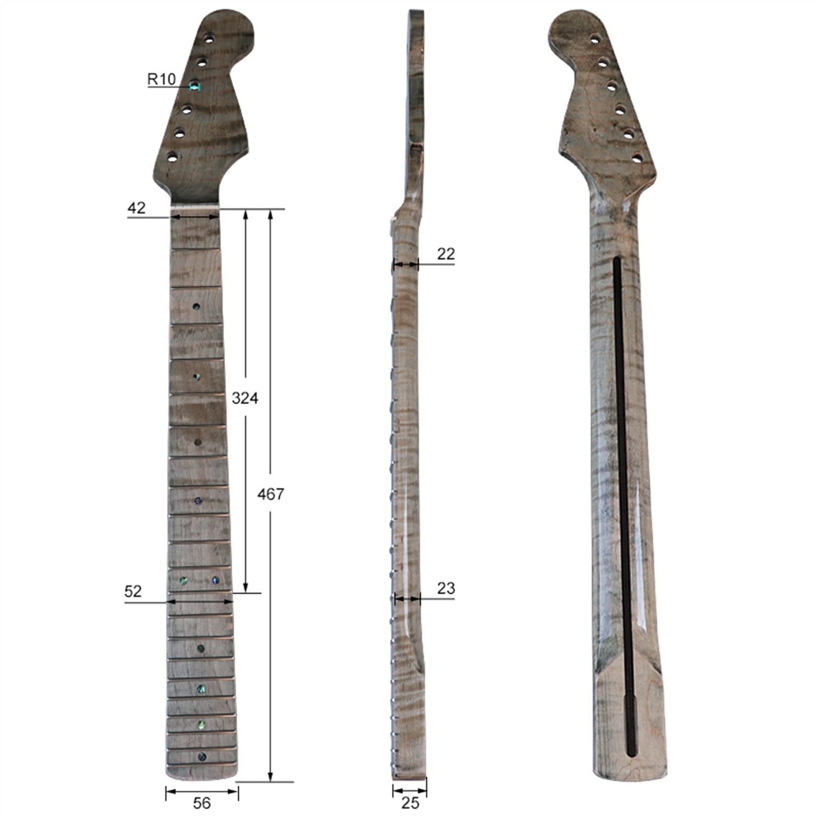 Amazon.co.jp: ギターネック フレイムメイプル エレキギター用ネック