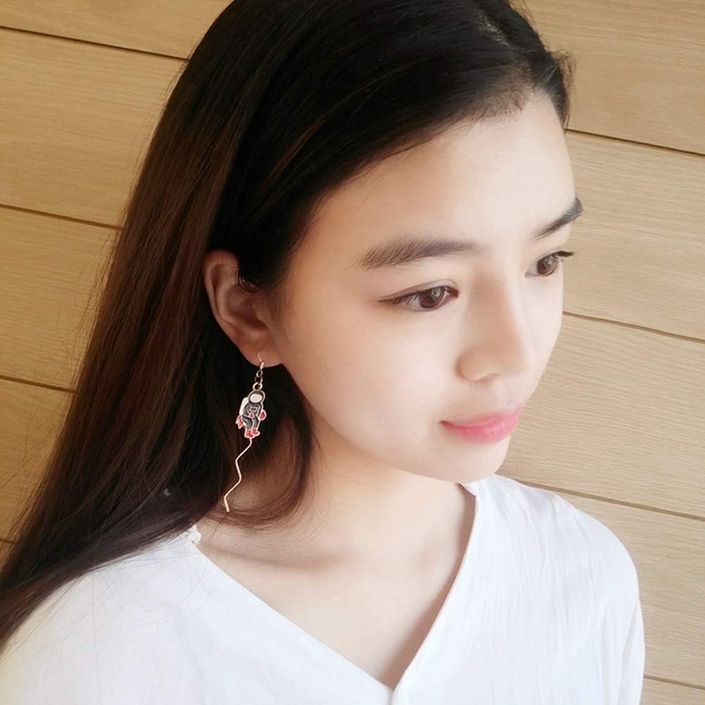 Amazon Gudeke レディース ジュエリー 宇宙旅行 ロケット 土星 宇宙飛行士 左右非対称 ピアス イヤリング ロケット 宇宙飛行士 ノンホールピアス ピアス 通販