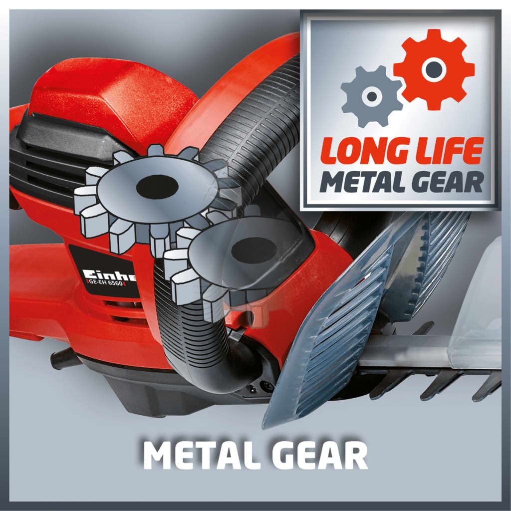 Einhell Ge-Eh 6560 Elektryczne Nożyce do Żywopłotu, Czarny/Czerwony, 60 cm
