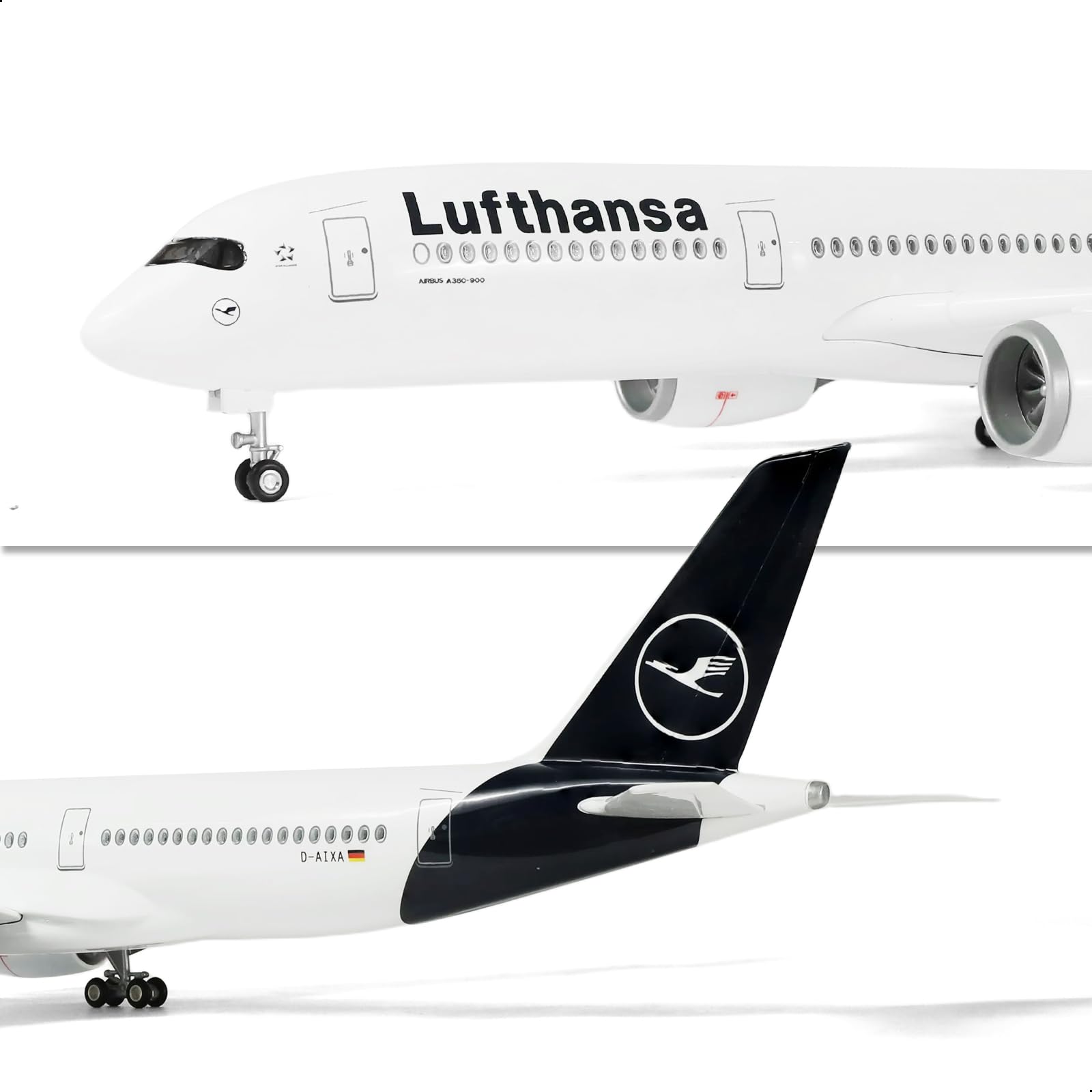QIYUMOKE 1/144 A350 18 Inch Large Die-Cast Model for Lufthansa Airbus A350 Aircraft Model Kit with Stand Sky Jumbo Airliner Model Airplane Display Collector's Model Kit as Gift - Image 3