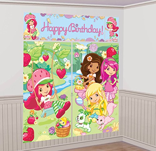 Amscan Delightful Strawberry Shortcake Birthday Party Scene Setters Decoration (5 Pack), 59