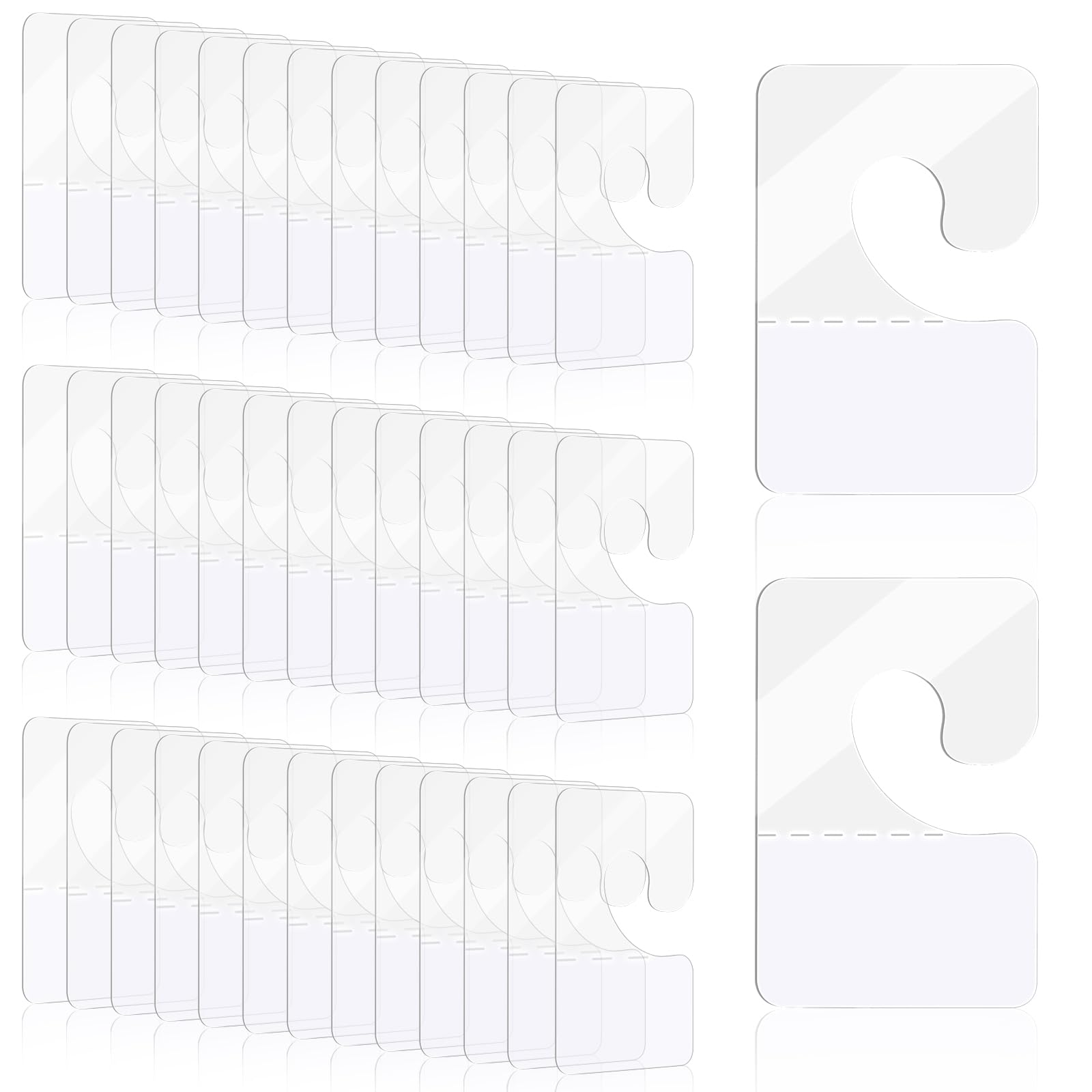 Giantree 200 Pcs Clear Self Adhesive Hang Tabs Hooks, Heavy Duty J-Hook Hanging Tags Clear Plastic Hanger Tags for Retail Display in Business Shop Offices Home