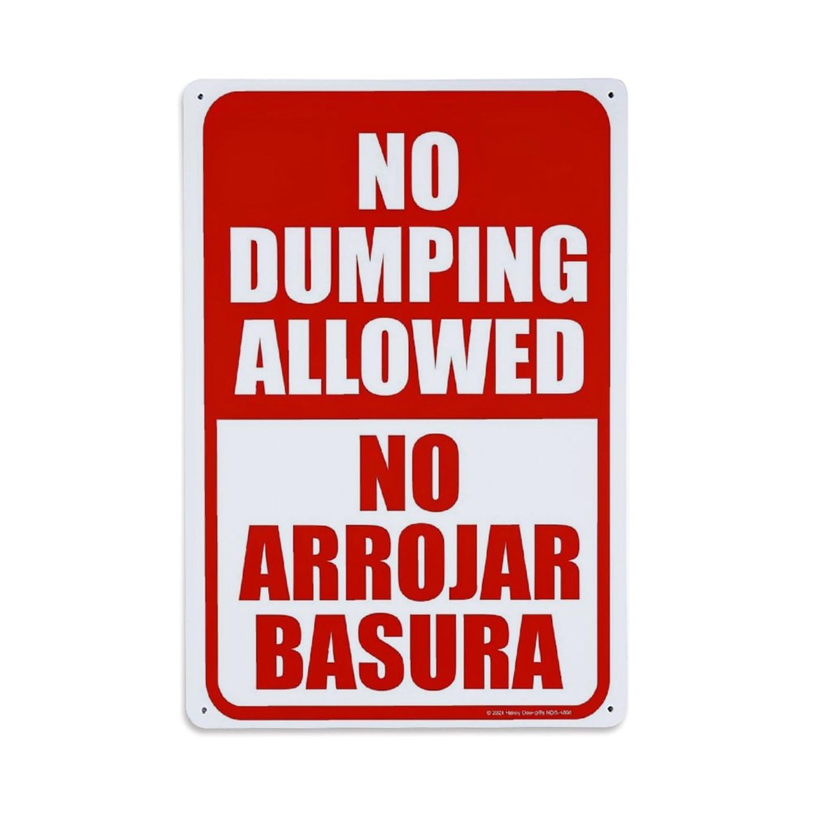 Jdfenggu Vintage No Dumping Allowed No Arrojar Basura Retro Metal Tin Sign, Decor Art Poster For Bar, Home, Man Cave, Kitchen, Laundry Room Gift 8X12inch