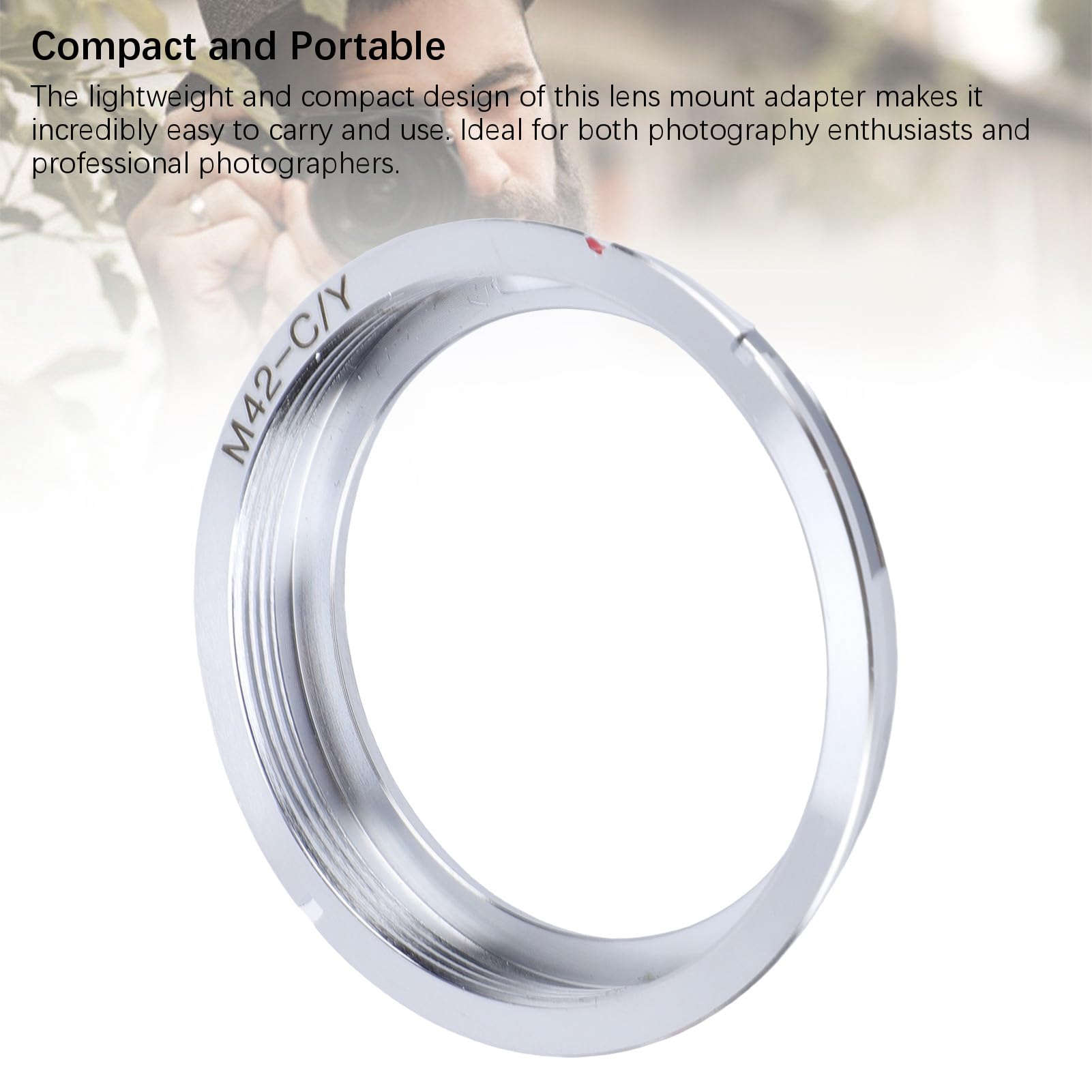 Anello Adattatore per Montaggio Obiettivo, per Attacco da M42 a CY con Connessione Stabile, Compatibile con Obiettivo M42 per Fotocamera Contax Yashica CY