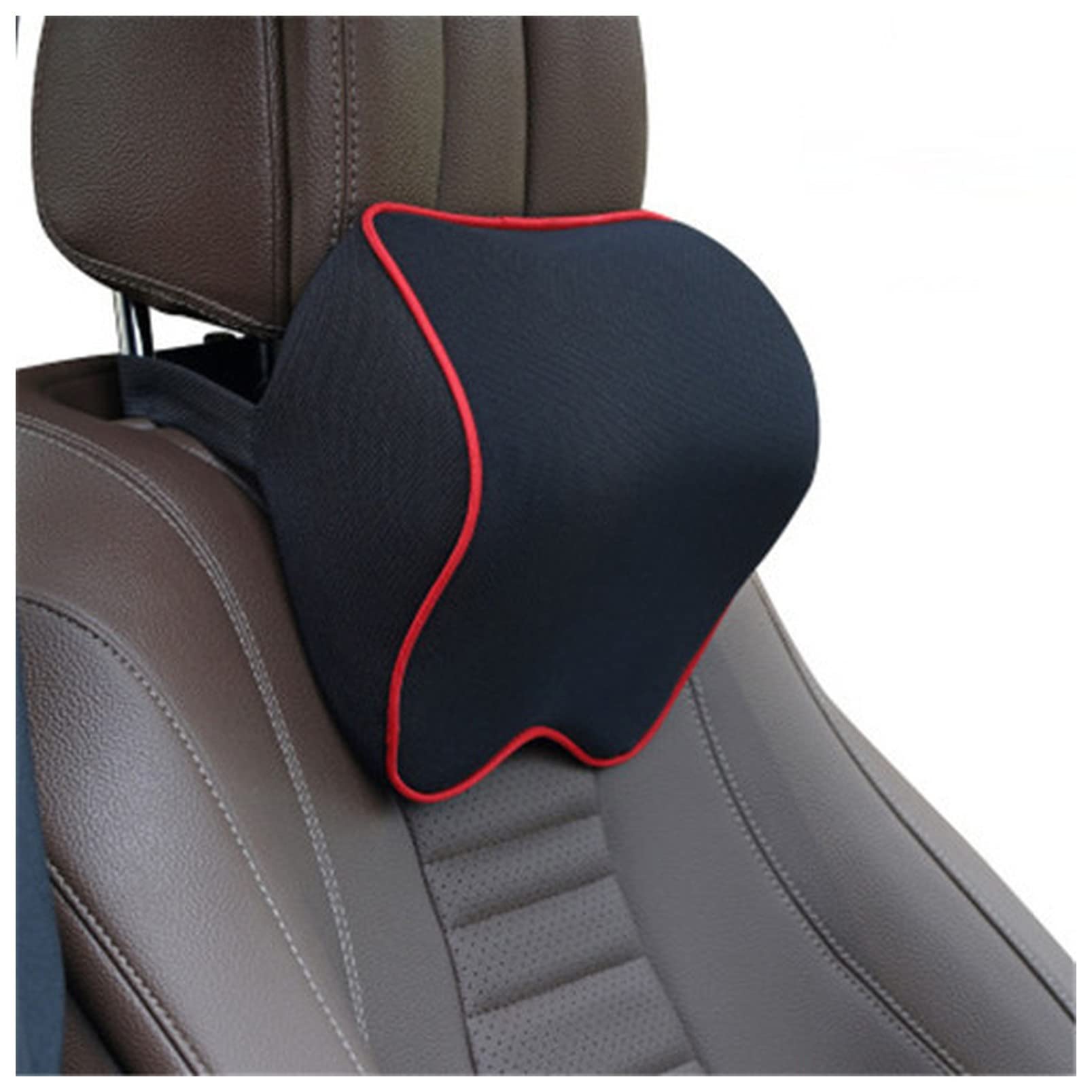 Cuscino Cervicale Auto Poggiatesta Cuscino Neck Memory Lombar Support Cotton Traspirante Auto Auto Cuscino Cuscino Cuscino for seggiolino Auto Cuscino Cuscino Memory Foam (Size : Red Line)