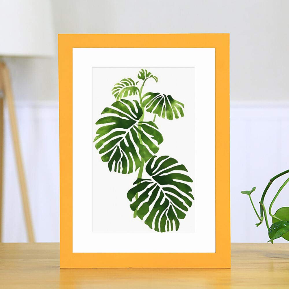 XQSSB Photo Frame Picture Frames Solid Wood Orange Wall 26.6 × 19.1cm