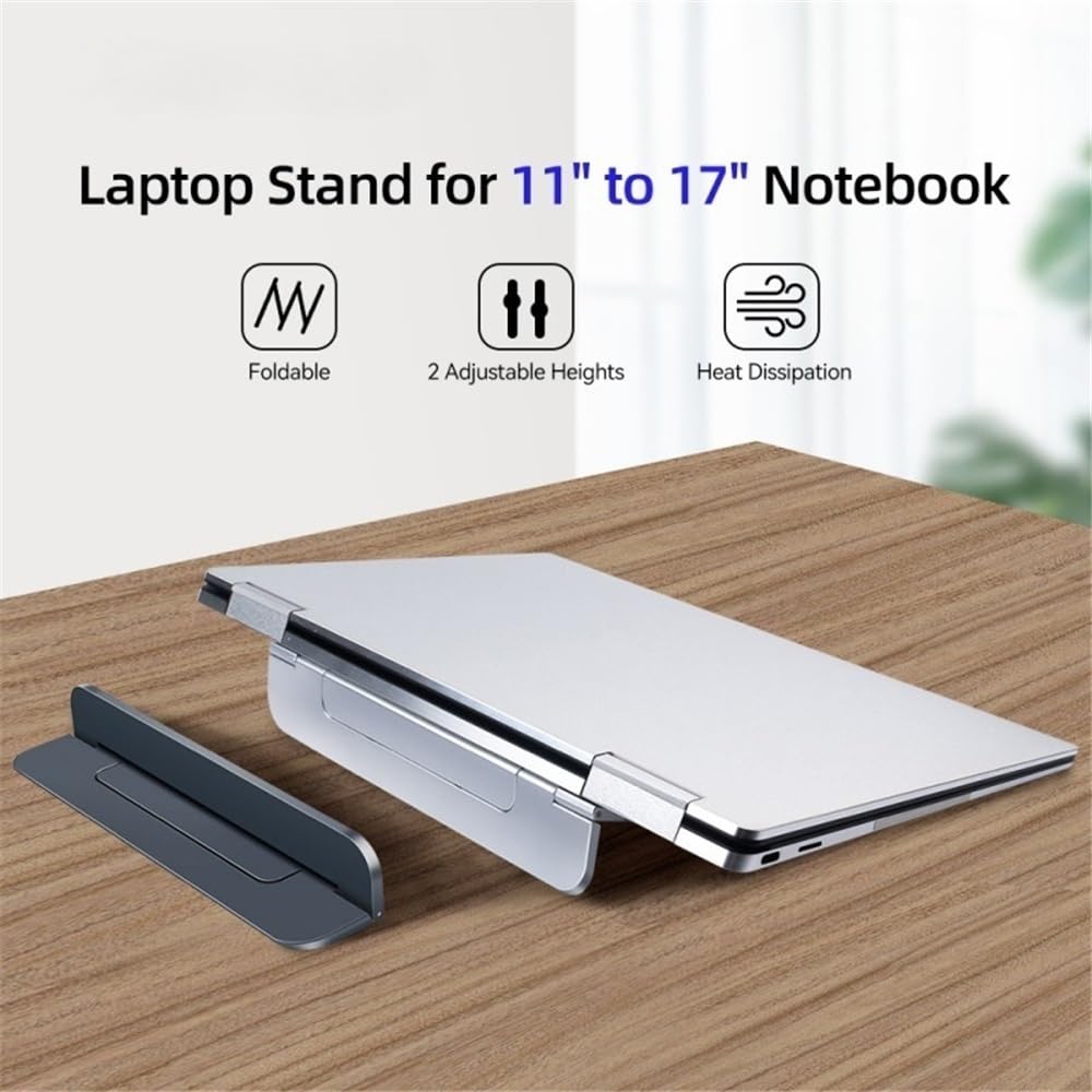 Podstawka pod laptopa, Portable Laptop Stand Invisible Bracket Foldable Notebook Accessories Support for 11-17 Inch Notebooks Akcesoria do laptopów(Silver)